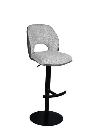 Barhocker MAILE - drehbar, höhenverstellbar, Stoff, Braun