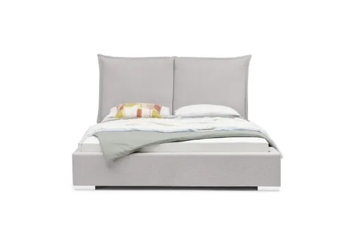 Bettgestell SANDRIN A- Liegefläche ca. 180x200 cm, Stoff, Hellgrau, inkl. Lattenrost und Stauraum