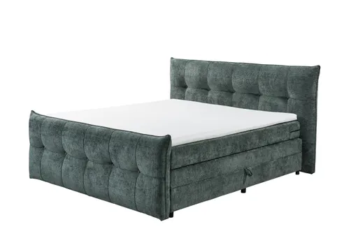 Boxspringbett- Liegefläche ca. 180x200 cm, Stoff, Dunkelgrün