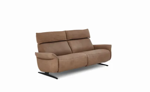 Sofa - 3-Sitzer, Relaxfunktion motorisch, Leder, Braun