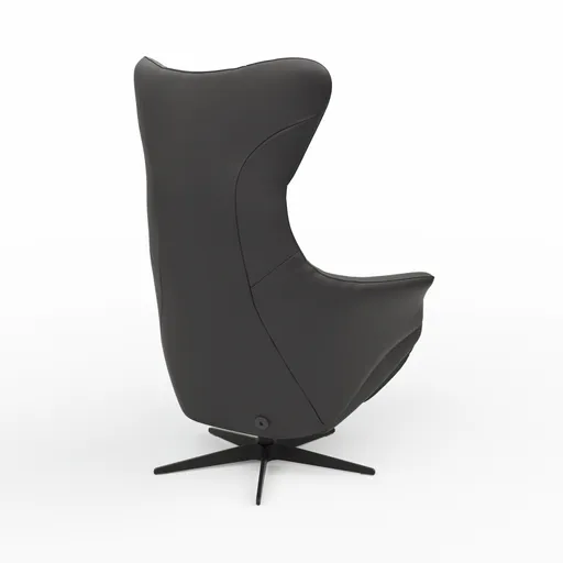 Relaxsessel Follina - Relaxfunktion (motorisch), Leder, Schwarz, Akku
