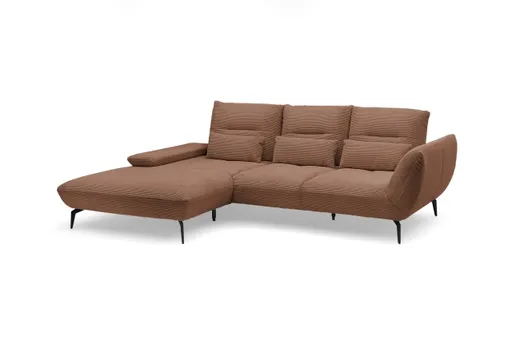 Ecksofa PAYTON - Ecke links, 2-Sitzer, Stoff, Kupfer