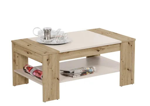 Couchtisch - LB ca. 100x85 cm, Artisan Eiche Nachbildung, Kaschmir