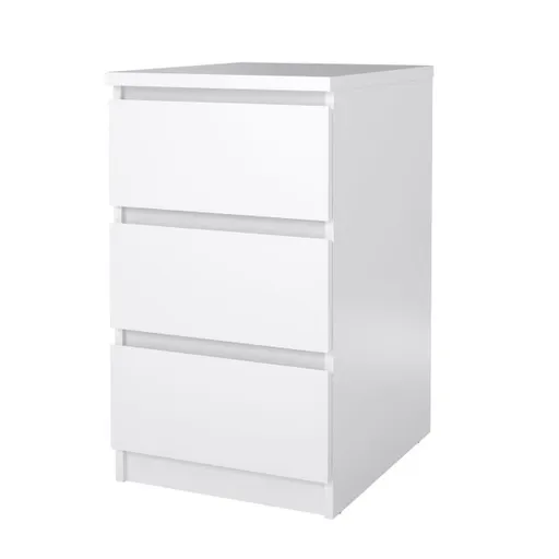Nachtkonsole- B ca. 41 cm, Weiß, Hochglanz