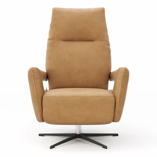 Relaxsessel Lucero 2.0 -  Kopfteil/Fußteil/Rückenlehne verstellbar, Leder, Cognac