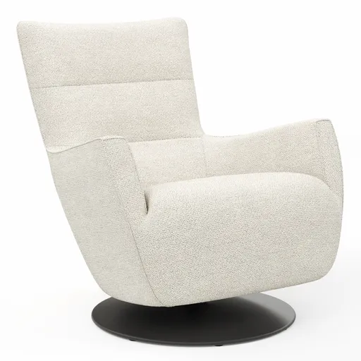 Sessel Lilaia - inkl. Dreh- und Wippfunktion, Stoff, Creme