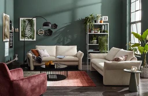 Sofa Gotera -  2,5-Sitzer inkl. Rückenlehne verstellbar, Stoff, Natur