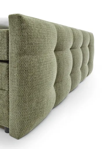 Boxspringbett SANDRIN- Liegefläche ca. 200x200 cm, Stoff, Grün,  inkl. Stauraum und Fußteil