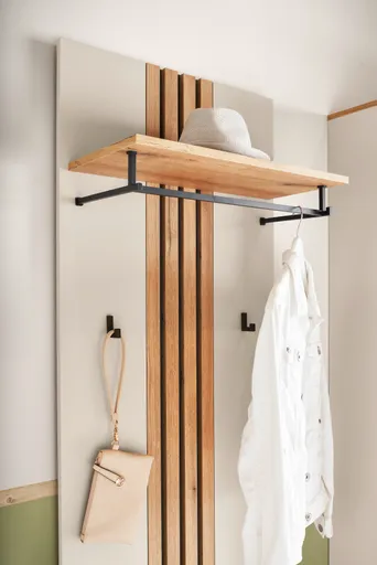 Garderobenpaneel - B ca. 60 cm, Kaschmir, Evoke Eiche Nachbildung