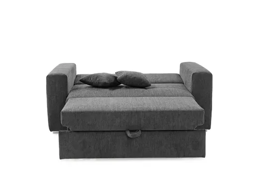 Sofa JORDEN 2 - 1,5-Sitzer inkl. Schlaffunktion mit Bettkasten, Stoff, Dunkelgrau