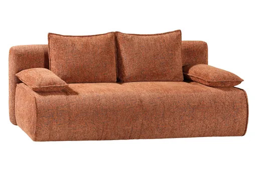 Querschläfer - Schlaffunktion mit Bettkasten, Stoff, Rotbraun