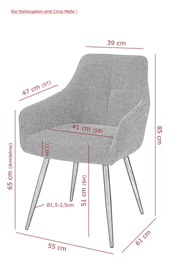 Armlehnstuhl - Stoff, Beige