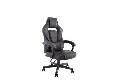 Büro-/Drehstuhl - Kunstleder, Schwarz/Grau