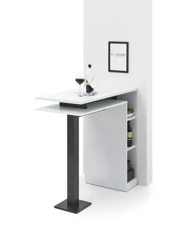 Bartisch - B/H/T ca. 108x103x50 cm, Weiß, Dekor