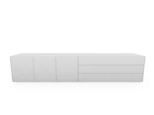 Lowboard Casello - BHT ca. 270x56x47 cm, Lack Matt, Weiß