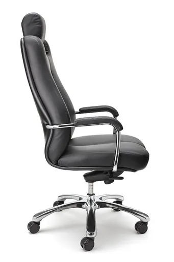 Chefdrehsessel - mit Armlehne, Softleder, Schwarz