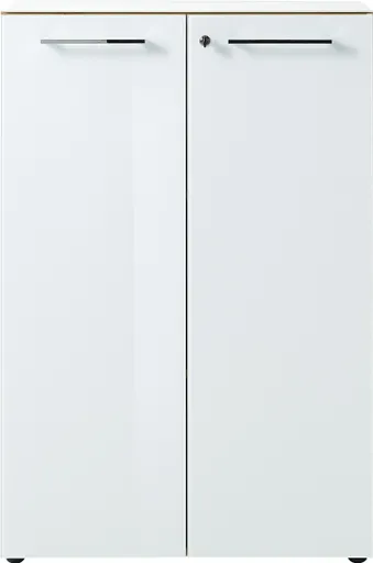 Aktenschrank GWEN - B ca. 80 cm, Eiche Nachbildung, Weiß