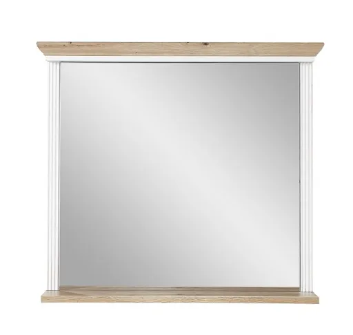 Spiegel - LB ca. 93x83 cm, Weiß, Artisan Eiche Nachbildung