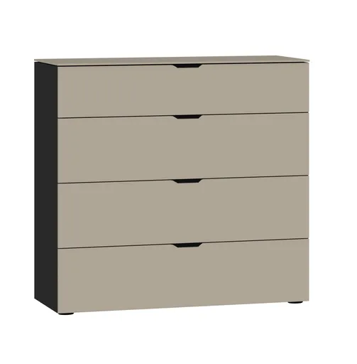 Kommode JOIN IT- Glas, Hellbraun, Matt, Schwarz