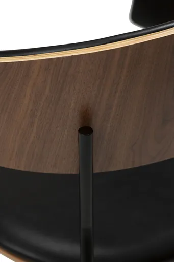 Stuhl - Furnierholz, Kunstleder, Nussbaum, Schwarz