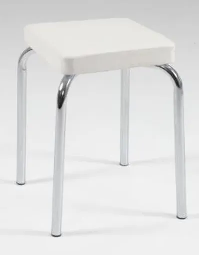 Hocker - Kunstleder, Weiß