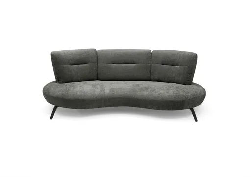Nierensofa PACEY - 3-Sitzer, Stoff, Anthrazit
