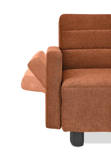 Faltsofa Easy - 2-Sitzer, ca. 140 cm inkl. Schlaffunktion/Armlehne verstellbar, Stoff, Rot