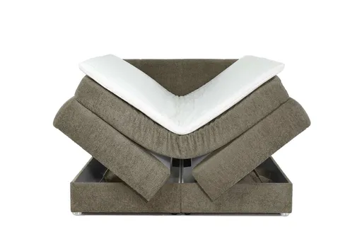 Boxspringbett JILLIAN MIX- Liegefläche ca. 180x200 cm, Stoff, Hellbraun