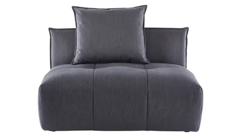 Ecksofa Palazzina - Longchair links, 1,5-Sitzer, Stoff, Dunkelgrau