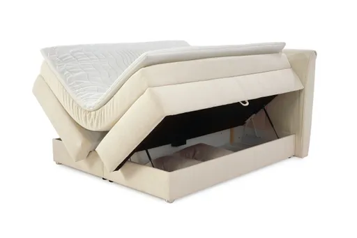 Boxspringbett JILLIAN MIX- Liegefläche ca. 180x200 cm, Stoff, Creme