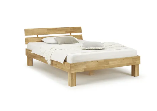 Bettgestell- Liegefläche ca. 140x200 cm, Wildeiche, Massiv, Geölt