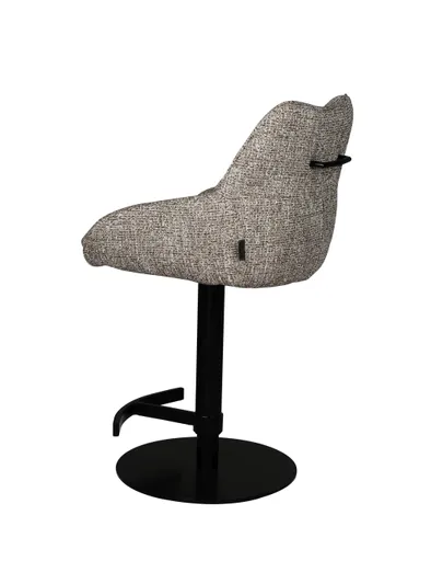 Barhocker MATTEA - drehbar, höhenverstellbar, Stoff, Braun