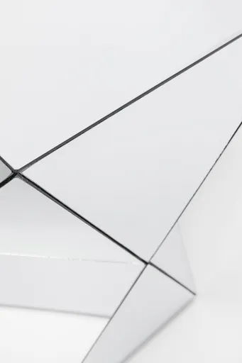 Beistelltisch- LB ca. 32x32 cm, Glas, Verspiegelt, Weiß