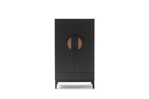 Highboard Jyn - ca. 91x162x41 cm, Lack, Schwarz