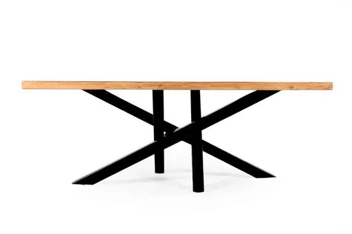 Esstisch - LB ca. 220x100 cm, Wildeiche massiv geölt, Schwarz