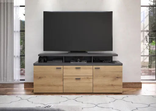 TV-Lowboard - B ca. 151 cm, Matera, Eiche Coast Evoke Nachbildung