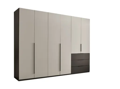 Drehtürenschrank- Graphit, Helgrau
