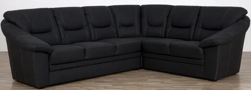 Ecksofa - 3-Sitzer, Ecke rechts in Kunstleder Dunkelgrau