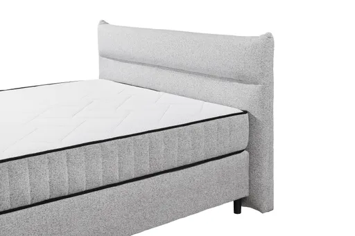 Boxspringbett - Liegefläche ca. 180x200 cm, Stoff, Hellgrau