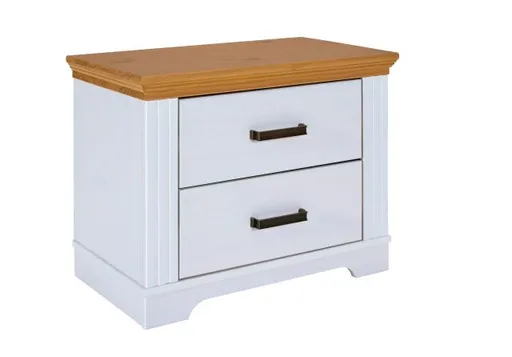 Nachtkommode - B ca. 68 cm, Weiß, Oak Colori
