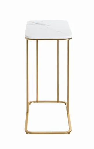 Beistelltisch - B/H/T ca. 45x67x30 cm, Marmoroptik, Goldfarben