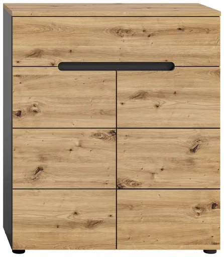 Garderobe - inkl. Sitzkissen, Basalt grau, Artisan Eiche Nachbildung