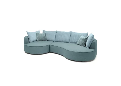 Ecksofa - Ecke links, 2-Sitzer, Stoff, Petrol