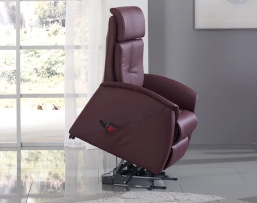 Fernsehsessel EM Bremen - Relaxfunktion (1-motorisch), Leder, Burgund