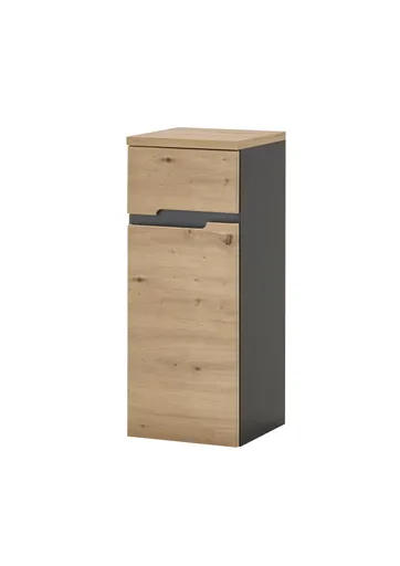 Kommode- Dunkelgrau, Eiche Dekor