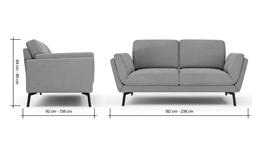 Sofa Tova - 2-Sitzer inkl. Rücken- und Armlehnfunktion, Stoff, Oliv