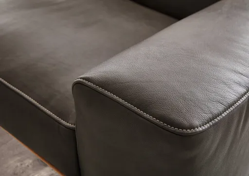 Sofa - 3-Sitzer, Kopfteil/Rückenlehne verstellbar, Leder, Dunkelbraun