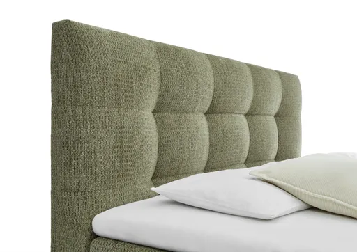Boxspringbett SANDRIN- Liegefläche ca. 200x200 cm, Stoff, Grün
