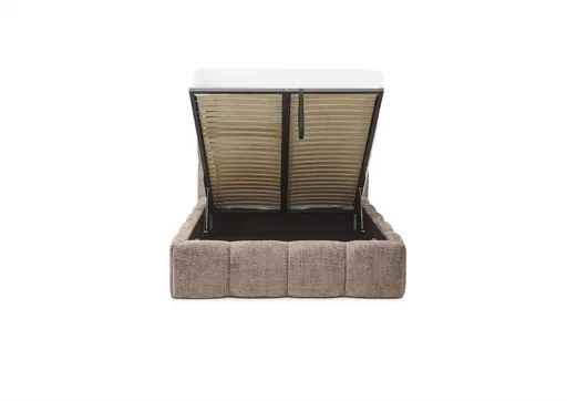 Bettgestell SANDRIN R- Liegefläche ca. 140x200 cm, Stoff, Rose, inkl Latterost und Stauraum