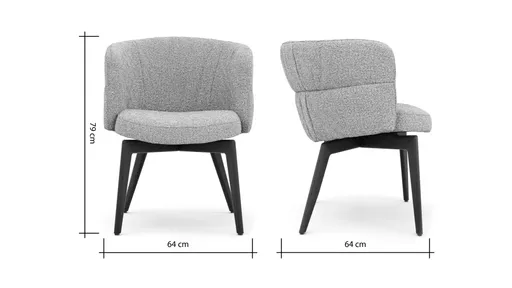 Armlehnstuhl Milana - Stoff, Grau